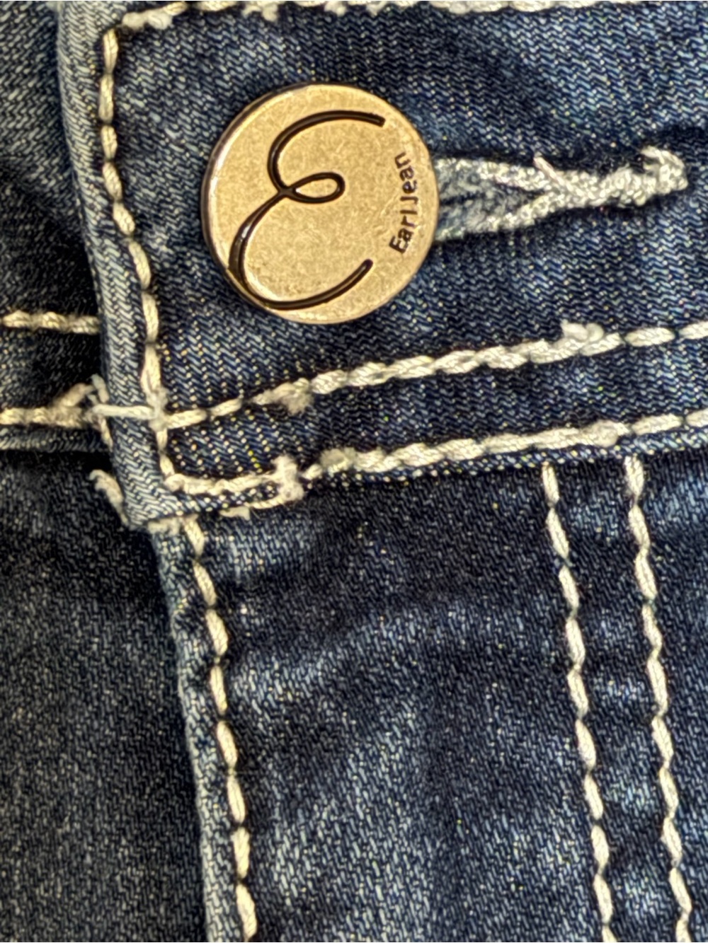 Earl Jeans Womens Size 8 Bootcut Jeans Embellished Cross Flap Pocket Denim Y2K - Picture 5 of 15